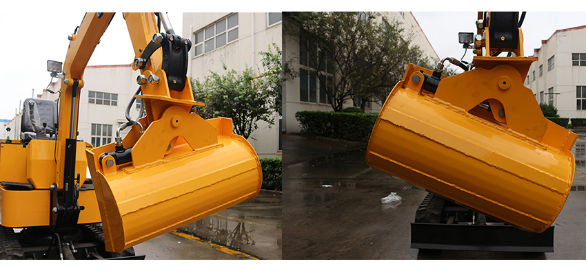 Tilt bucket installed on small excavators