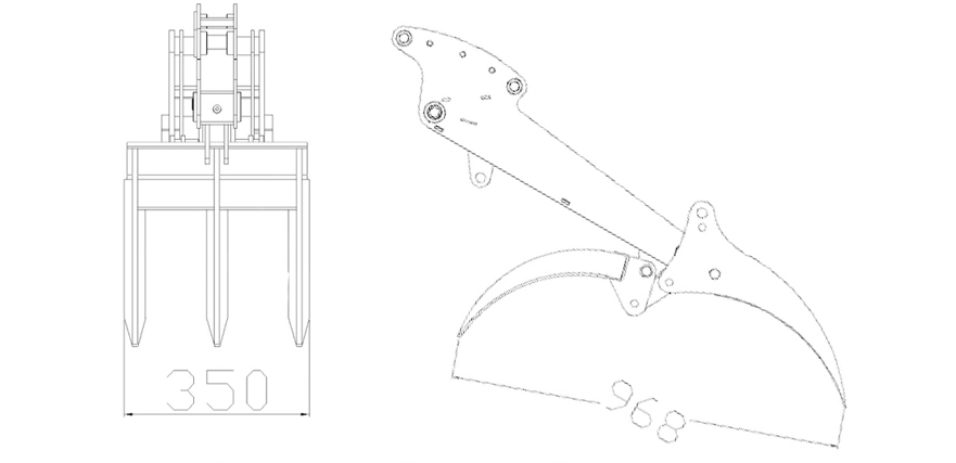 Structure diagram of wooden grabber