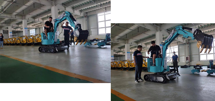 After listening the introduction, the customer drove the excavator for a test.