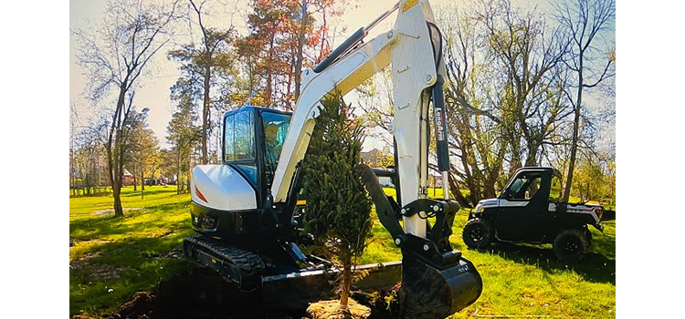 What can our E.P brand mini excavator do for you--use a small excavator for erect pillars and plant trees