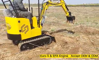 1Ton Small Excavators Earth Digging Test