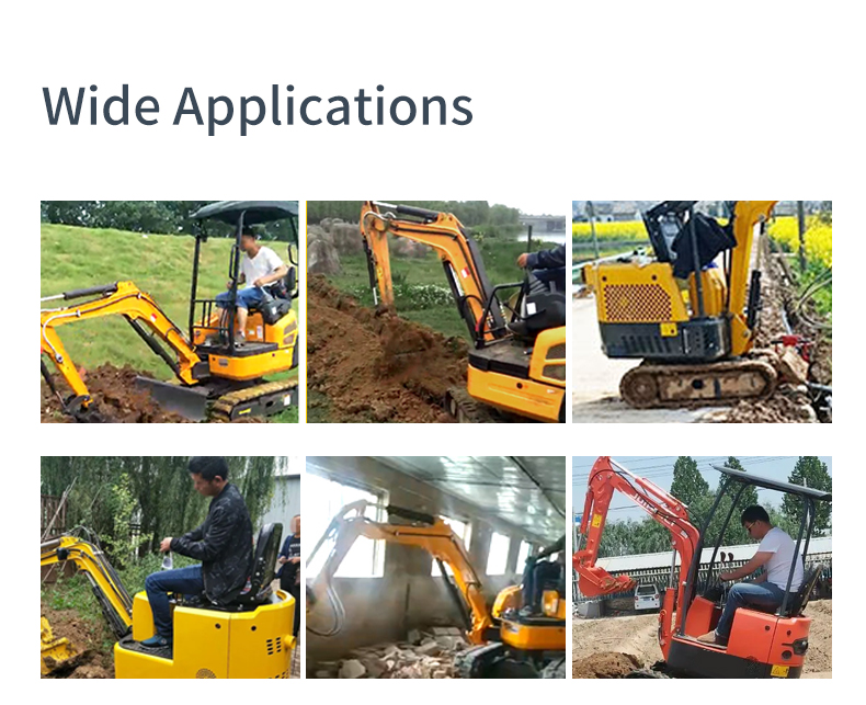 Chinese tracked small excavator 1t small excavator garden type small excavator small garden excavators are widely used in garden construction, such as trenching, tree planting, digging pits, leveling, and soil renovation