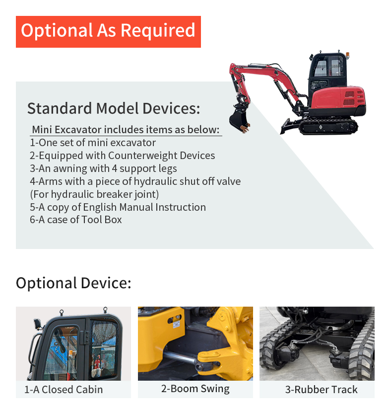 chinese mini excavator 2.8ton kubota engine